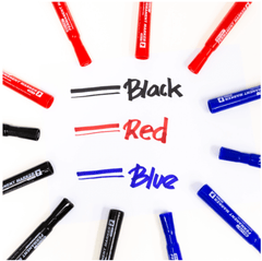 Black Chisel Tip Desk Style Permanent Markers (3/Pack)